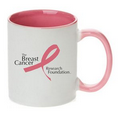 11 Oz. Full Color Two Tone Mug (Pink Handle & Interior)